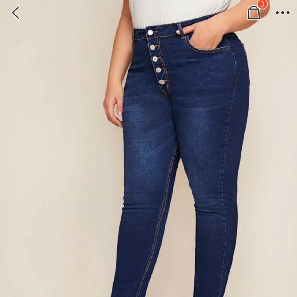 SHEIN jeans button fly